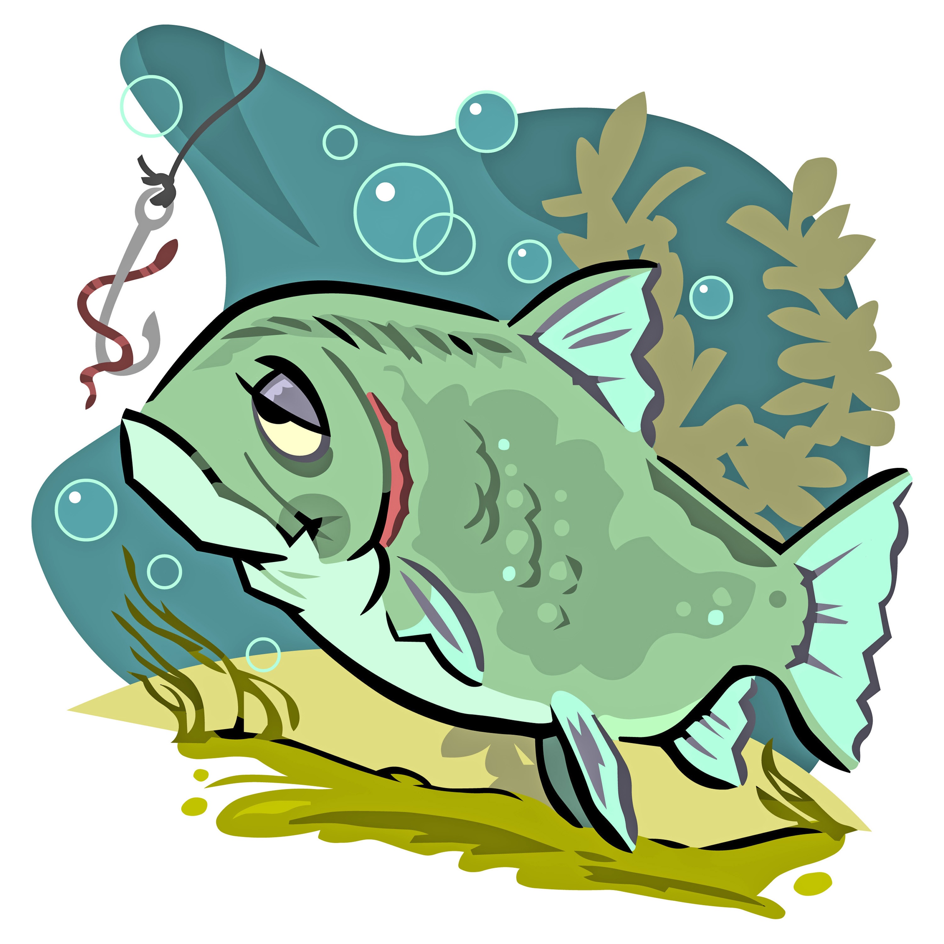 Смешная рыба рисунок